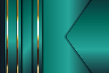Teal and gold abstract geometric background.