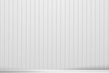 White vertical wood panel background with a platform.
