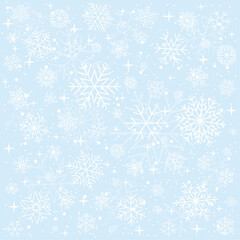 Snow background. Snowflake pattern. Blue snowfall wallpaper
