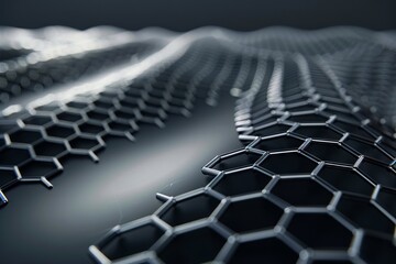 Obraz premium A close up of a metal mesh with a black background