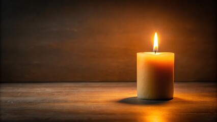Soft candle glowing in the dark room with a warm ambiance , candlelight, darkness, glowing, atmosphere, tranquility, relaxation