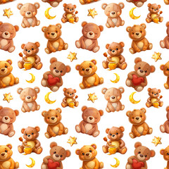 seamless pattern with teddy bears