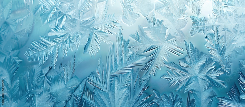 Canvas Prints blue ice winter background with a frozen pattern on a window suitable as a texture blue wallpaper fo