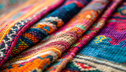 Fototapeta premium Persian Rug with Intricate Patterns and Vibrant Colors Isolated on white background