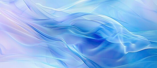 Naklejka premium Smooth blue curves create an abstract background with blurred lines forming a light blue gradient banner ideal for a copy space image