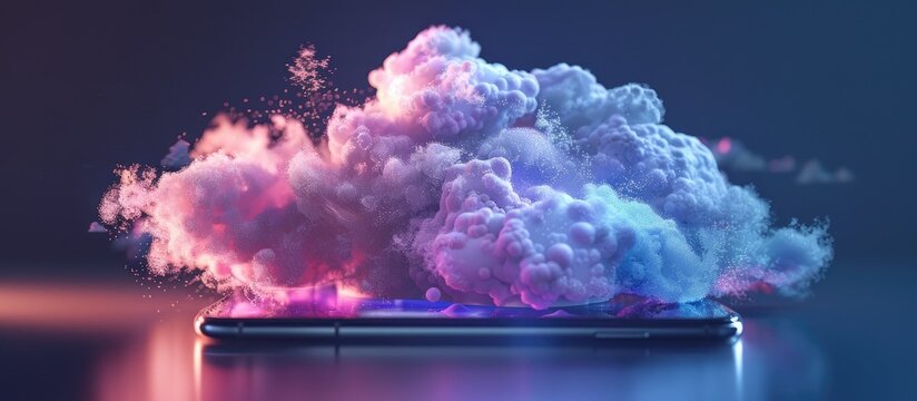 The idea of cloud storage for smartphone users featuring a copy space image