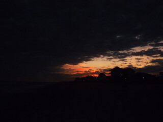 Dusk Galveston winter sunset pirates beach