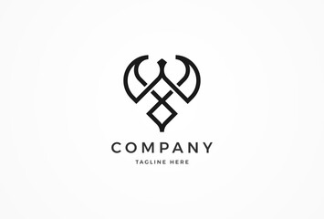 Abstract letter W Bird Logo, letter W with flying bird combination, usable for and business and flight logos, vector illustration