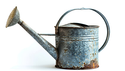 Metal Watering Can with Long Spout Isolated on white background