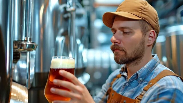 Brewer sommeliers sample the colour and quality of craft beer straight from the brewery.