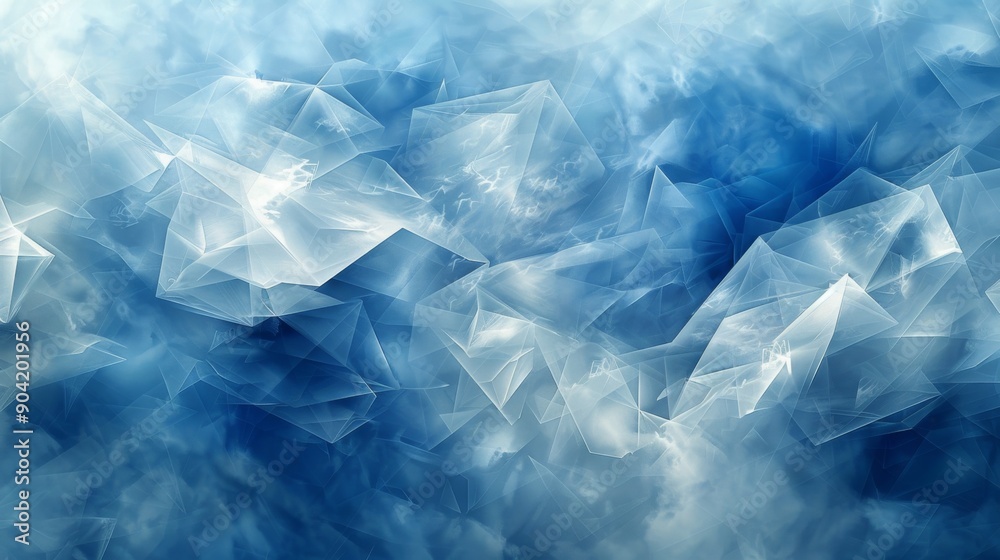 Sticker Abstract Blue Crystal Background