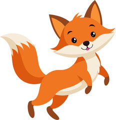 Obraz premium Funny anime red fox ESP illustration, on transparent background
