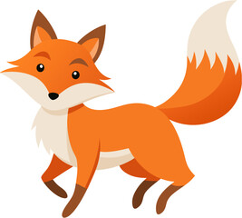 Funny anime red fox ESP illustration, on transparent background