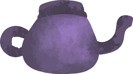 set collection of colorful teapot and kettle, vector illustration on white