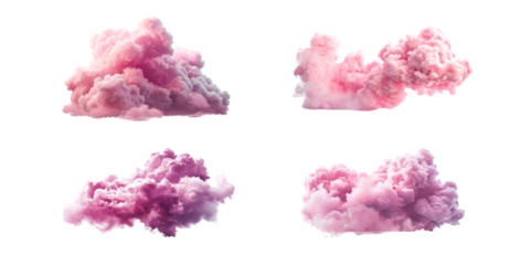 Pink clouds on white background	