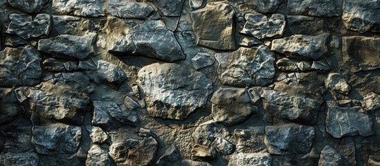 Stone wall with a textured surface copy space image