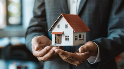 The miniature house in hands