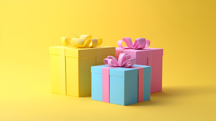 3D Rendering of Elegant Gift Boxes