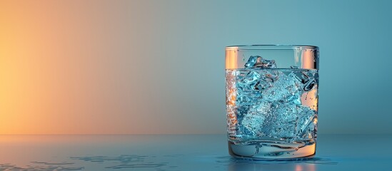 Cold water in a glass with a copy space image promising a refreshing sip