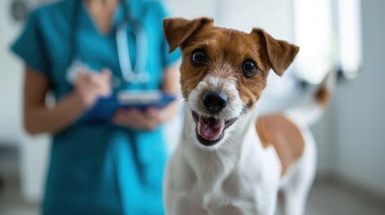 The dog in veterinary clinic