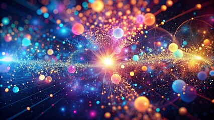 Fototapeta premium Vivid Glowing Particle Art for Creative Projects