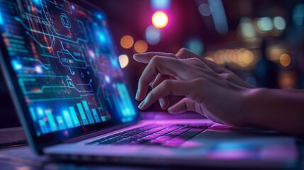 Technical support customer service concept, software engineer using laptop computer with customer support and global network, internet technology, it support, digital system service