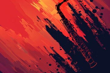 vector background for jazz music event with clarinet