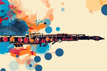 vector background for jazz music event with clarinet