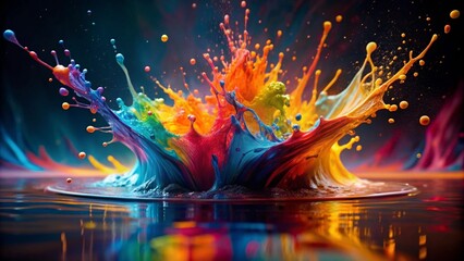 Vibrant Color Splash Artistic Abstract Image