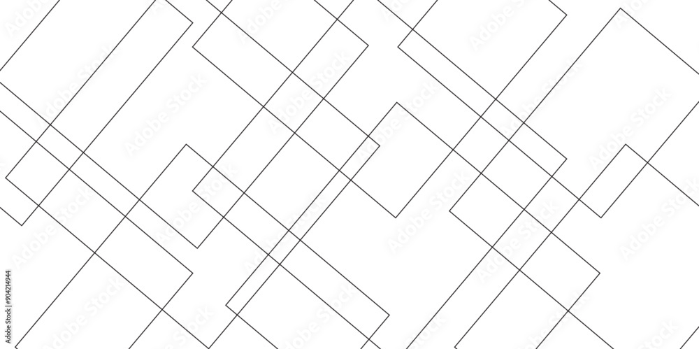 Poster abstract seamless random geometric white, black square lines pattern on a transparent background des