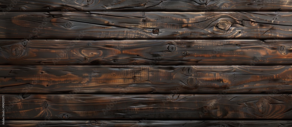 Wall mural old natural patterned dark wood texture providing a backdrop for graphic design with copy space imag
