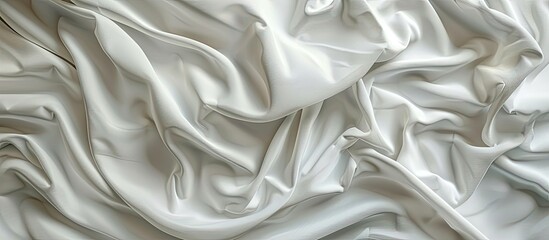 Obraz premium Copy space image on a white bedsheet fabric for background