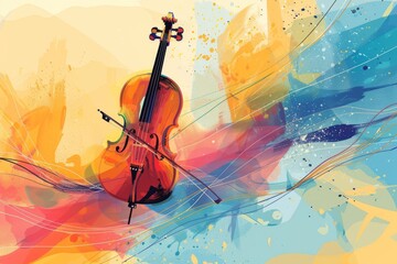 vector background for violin music event , violinist , classical music