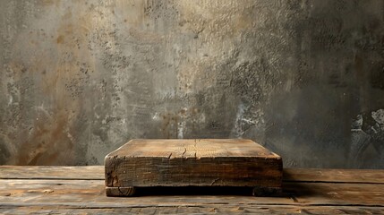 A rustic, vintage podium with a distressed wood finish.