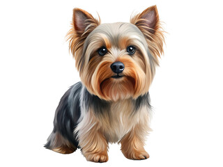 Yorkshire Terrier, full body,isolated on a transparent background