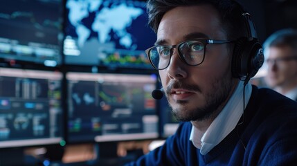 The man with headset