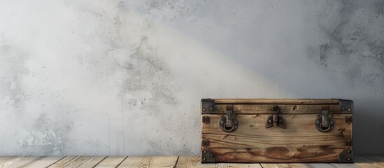 Office symbol on a wooden block against a white paper background next to an empty chest embodying the adaptable office concept with copy space image