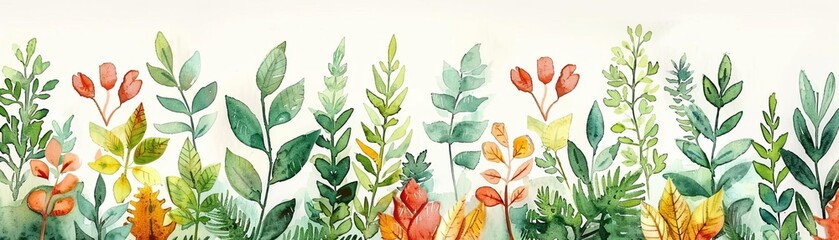 Botany workshops, plant genus exploration, forest expedition, Watercolor style