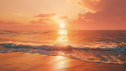 Abstract Sunset Tranquility: A Warm Beachscape for Unique Backgrounds, Wallart, and Wallpaper Designs