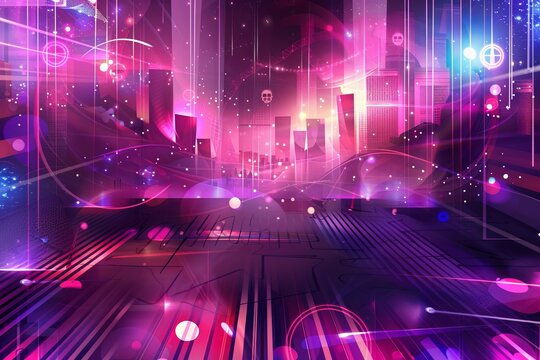 illustration vector background for a nightclub event, clubbing , DJ party, Trance , EDM , electronic dance music