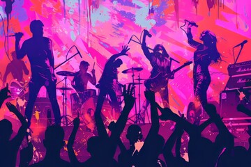 illustration of a pop music / band event 