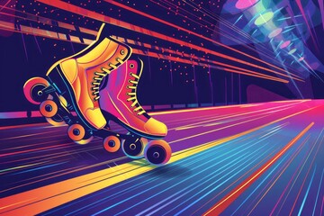 vector background for a rolling skate event, roller skating 