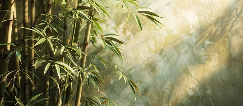 Strong and versatile bamboo trees with copy space image