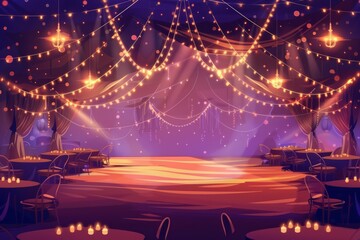 illustration of a party lights for announcement background