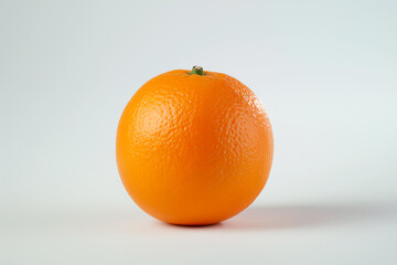 one fresh orange on a white background