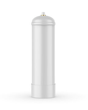 Whipped Cream Charger Cylinder Blank template 3d render illustration.