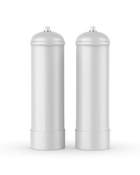 Whipped Cream Charger Cylinder Blank template 3d render illustration.