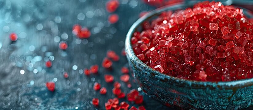Red sugar known as Kizilcik or Kizamik Sekeri is commonly used for Lohusa Sherbet a traditional Turkish drink Displays well in a copy space image