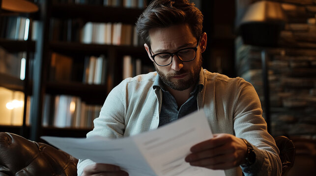 Businessman reviewing a project proposal