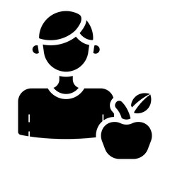 male nutritionist profession glyph icon